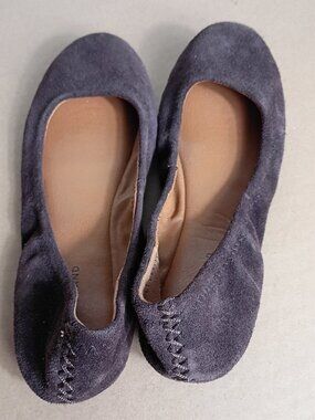 Lucky Brand Erin Brown Sueded Leather Ballet Flats Womens 7M Shoes Slip On